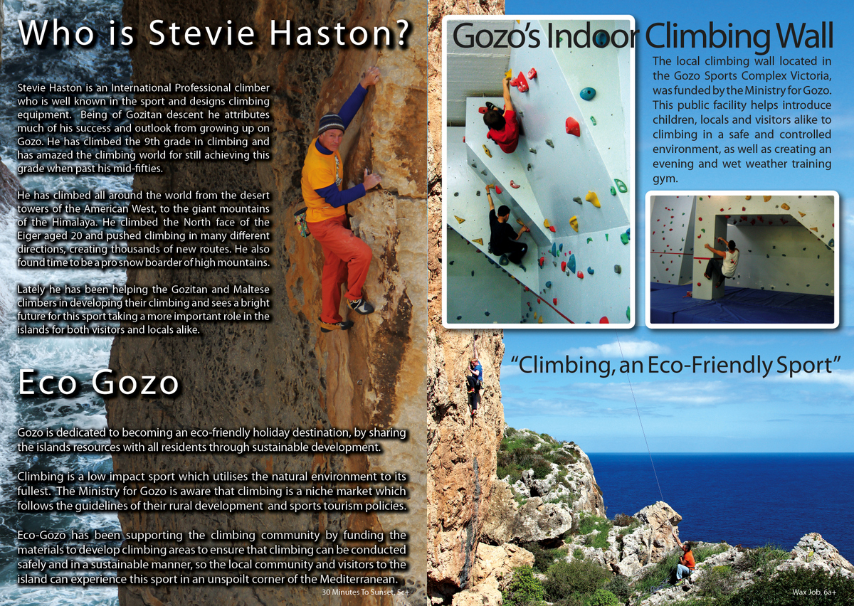 Stevie Haston Climbing on Gozo, by Stevie Haston and Xavier Hancock