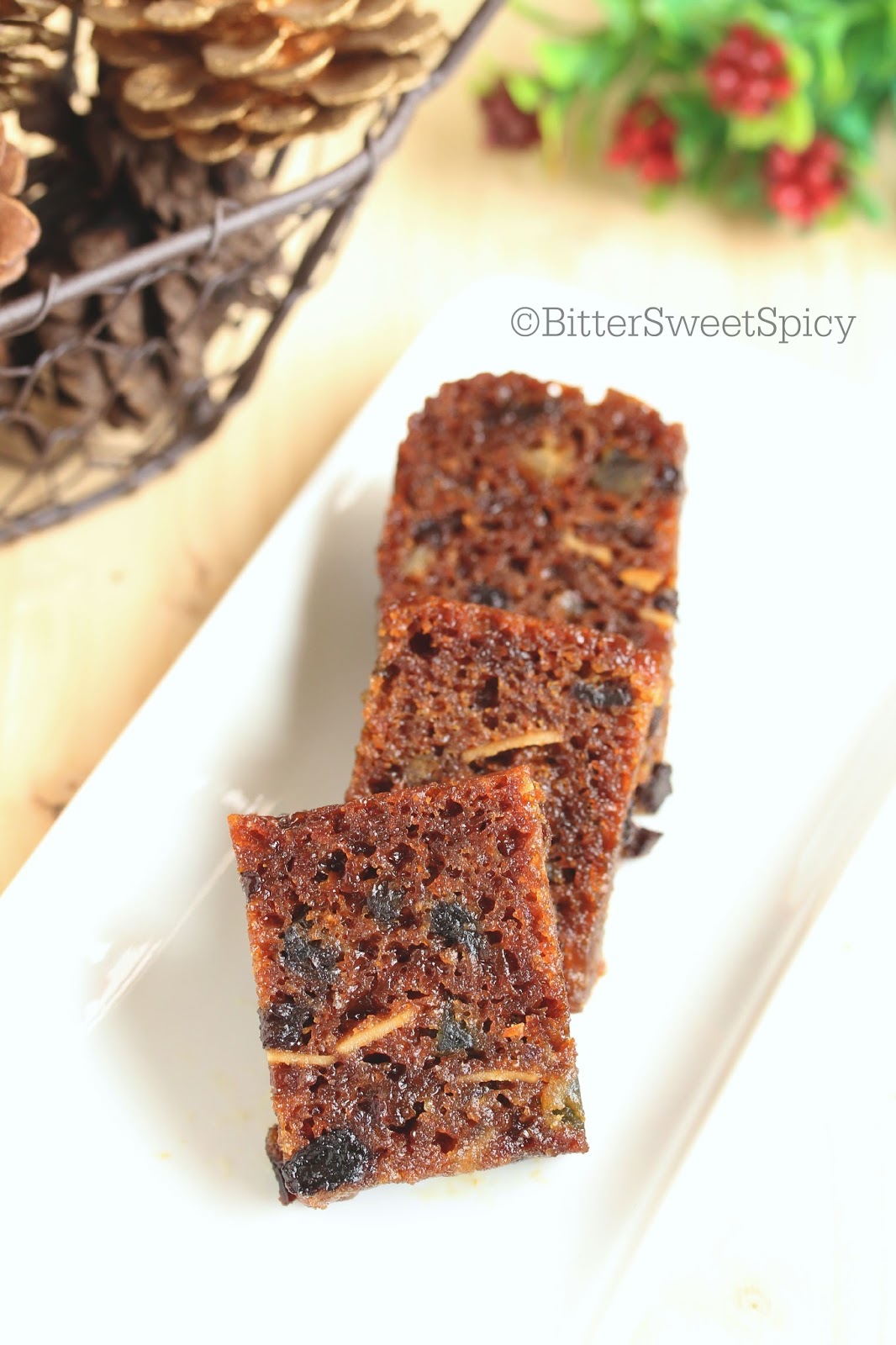 BitterSweetSpicy Steamed Fruit Cake.... a very moist version..
