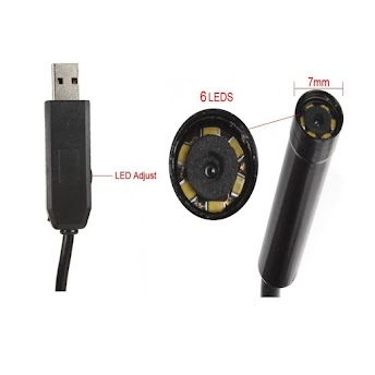 Camera Endoscópia Usb 10m A Prova Dágua 6 Led Inspeção Sonda