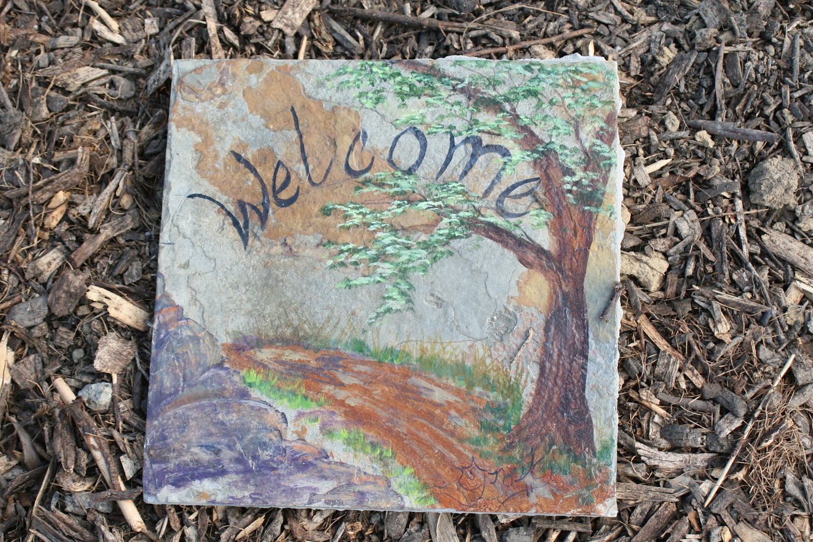 Fine Nature Art by Sharon Graves: Hand painted Garden Stones