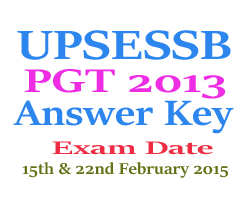 UP PGT 2017 Answer Key