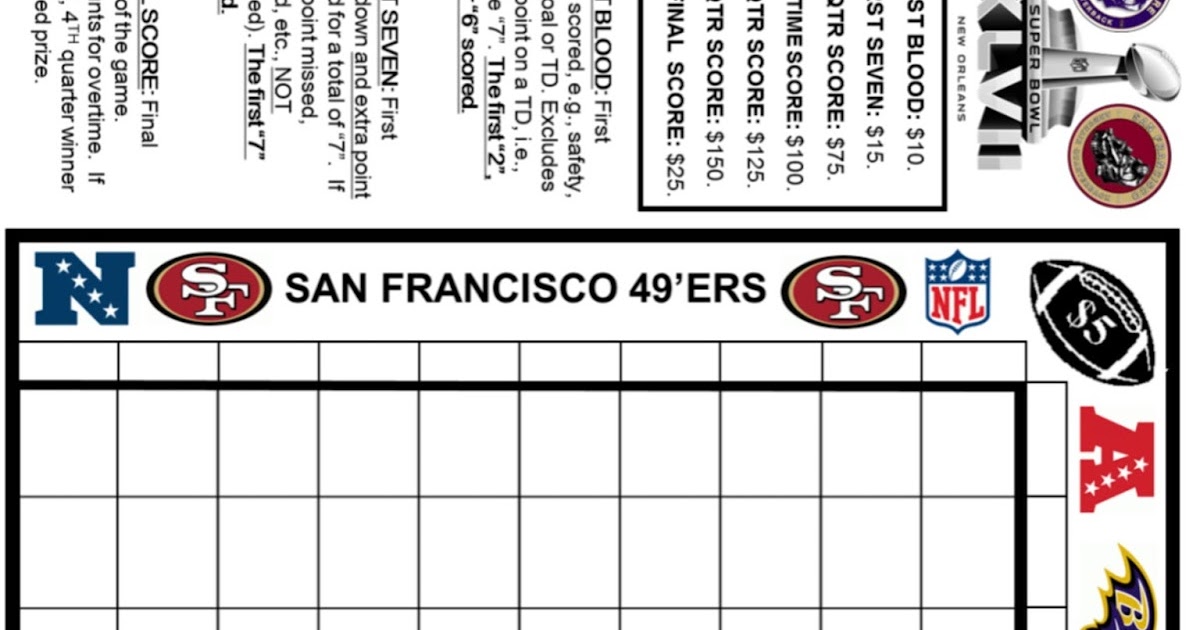 This is a picture of Nifty Super Bowl Grid Printable This is a photo of Nifty Super Bowl Grid Printable