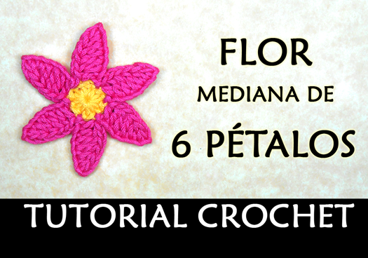  Flor de Seis Petalos a Crochet