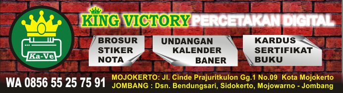 PERCETAKAN DIGITAL dan TOKO KING VICTORY Mojokerto