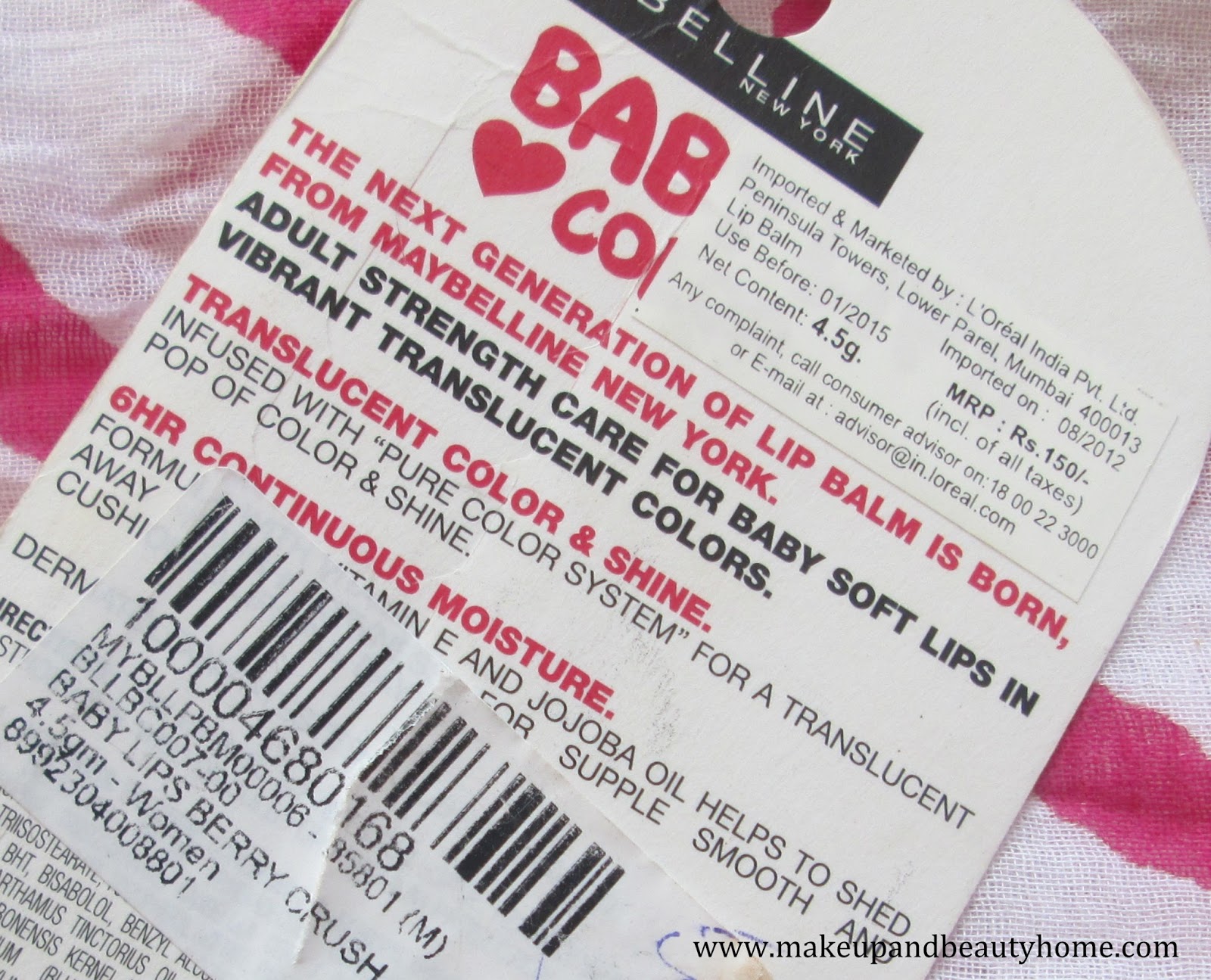 Maybelline Baby Lips Berry Crush Lip Balm Review and Swatches