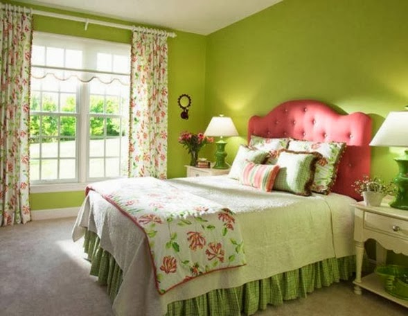 Dormitorios en verde rosa y blanco - Dormitorios colores y estilos
