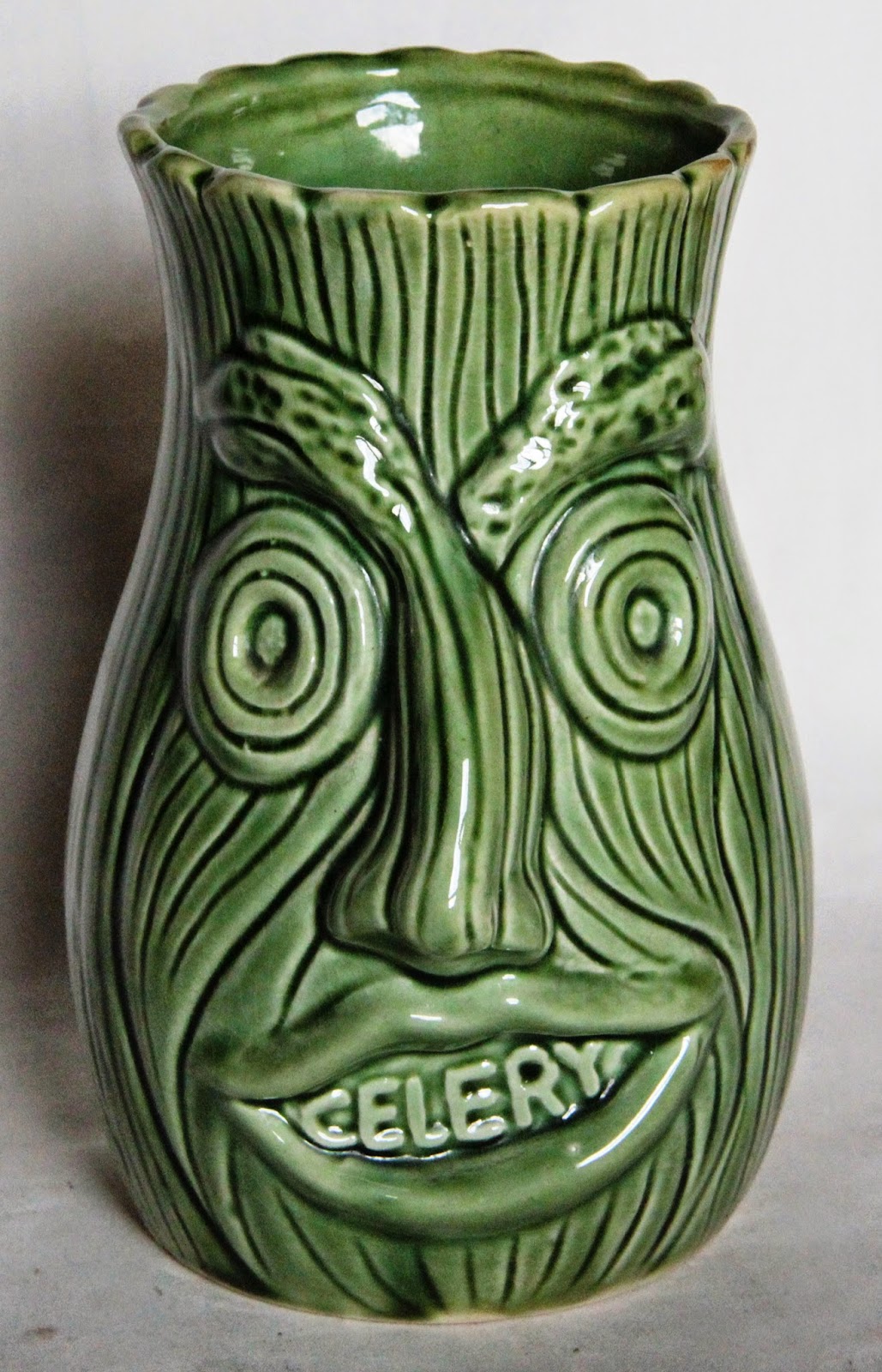 Curio Gifts Vintage Novelty Face Celery Storage Jar Trent Walk Pottery