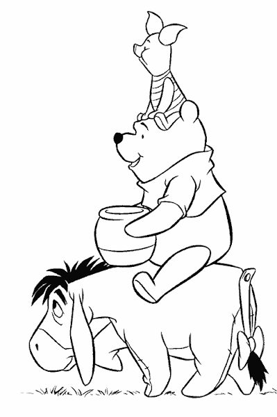 Winnie the Pooh as a Baby Coloring Pages