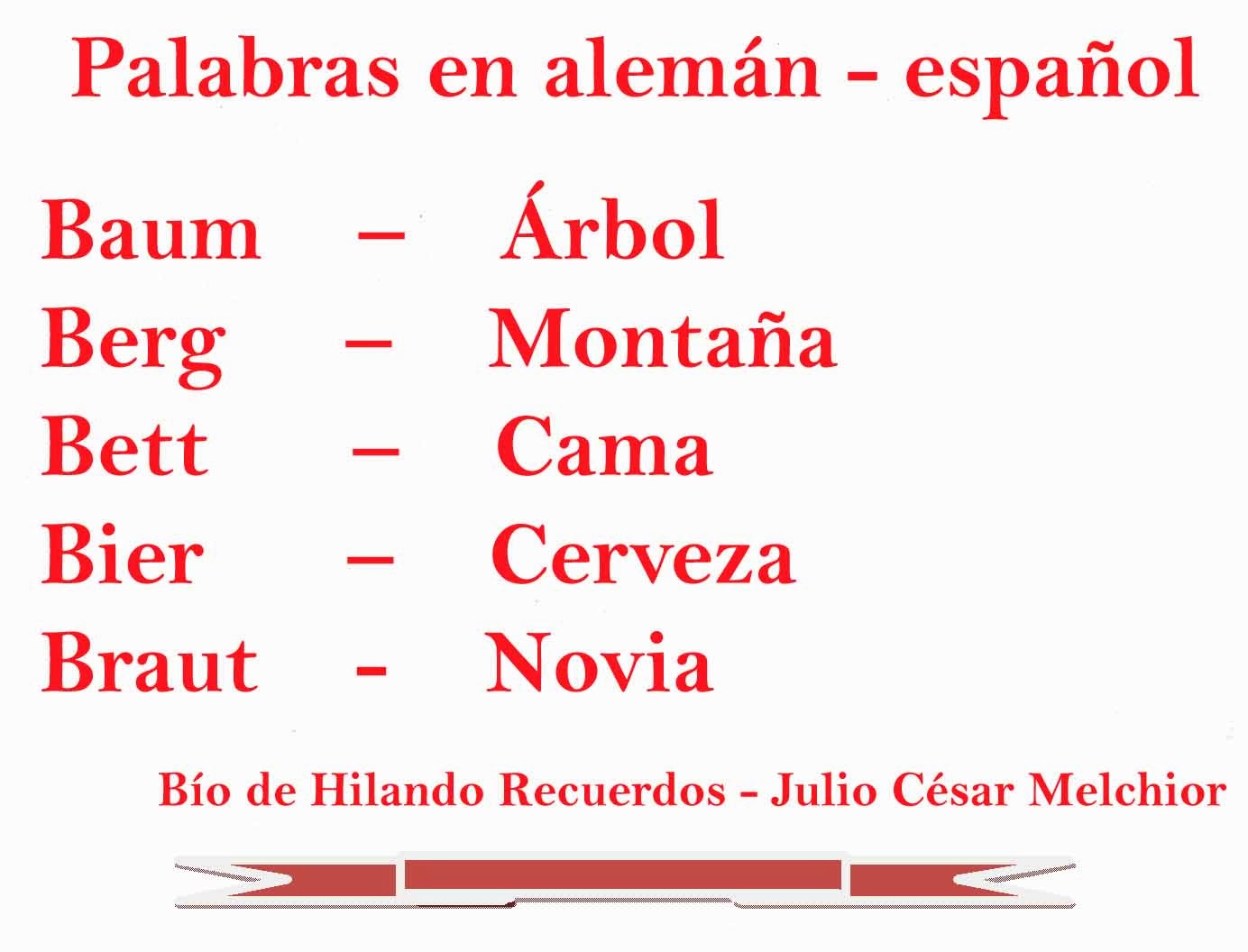 Hilando Recuerdos Palabras en alemán y español