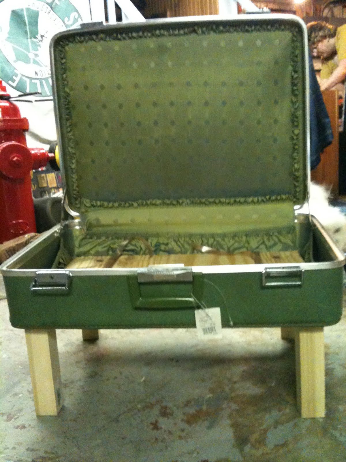 a tree shaped space DIY Suitcase Chair