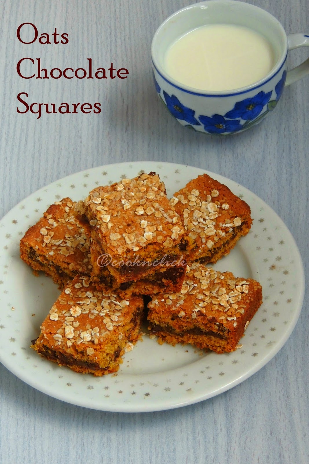 Oats chocolate squares, eggless chocolate squares, chocolate squares