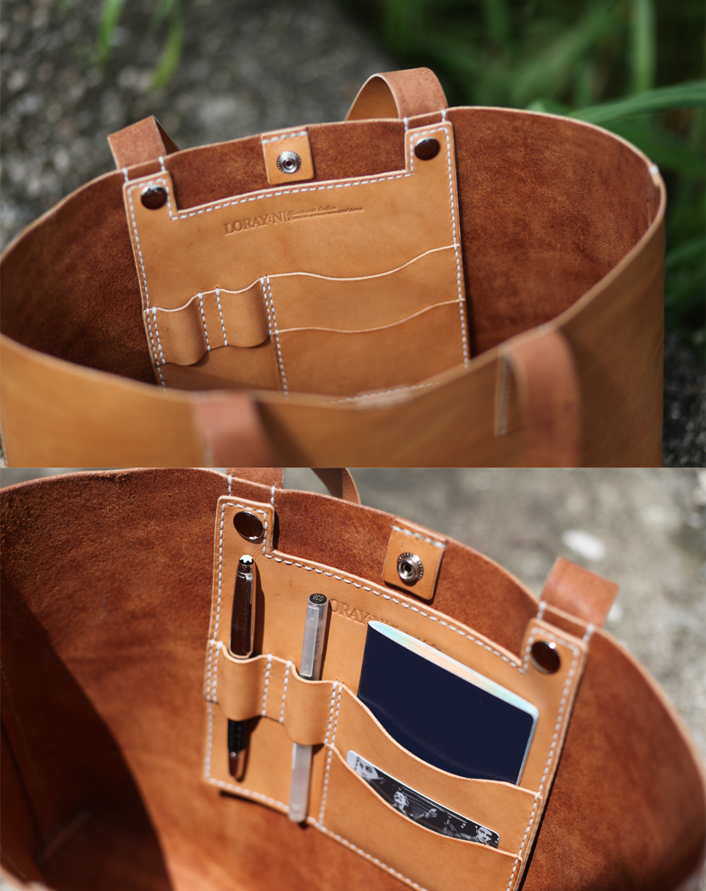 LORAYN handmade leather camera accessories & more LEATHER TOTE BAG