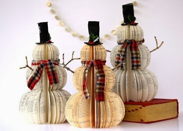 Snowmen made out of books