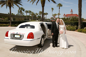 wedding couple beside limo