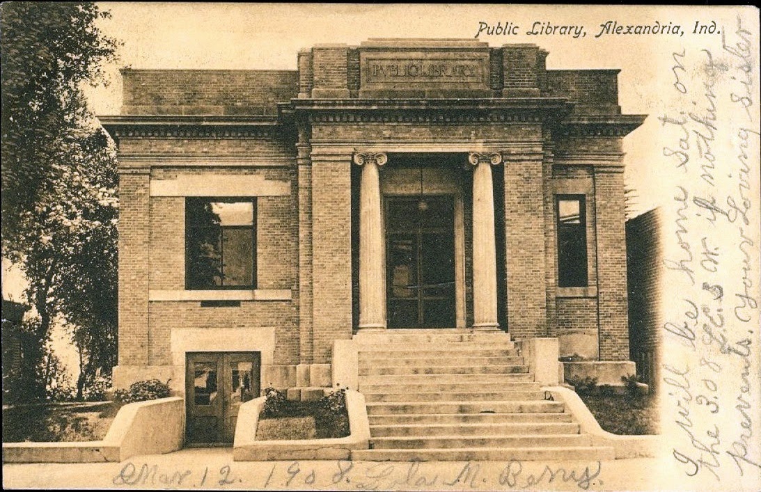 Library Postcards 1908, Library, Alexandria, Indiana