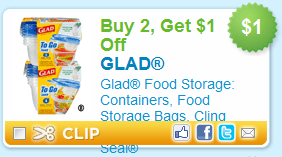 1 off Glad Food Storage