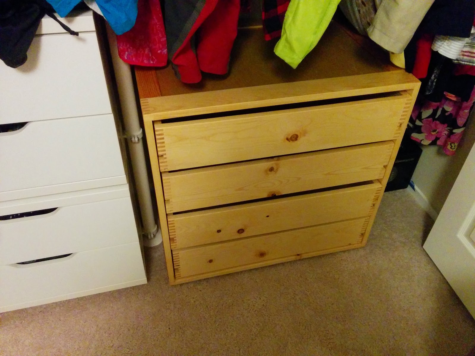My First Real Furniture Closet Drawer Unit Experience Improve I Claim Myself A Wood Worker But Besides Lots Of Clamps Don T Have Other Fact To Back It Up Never Made Real Furniture