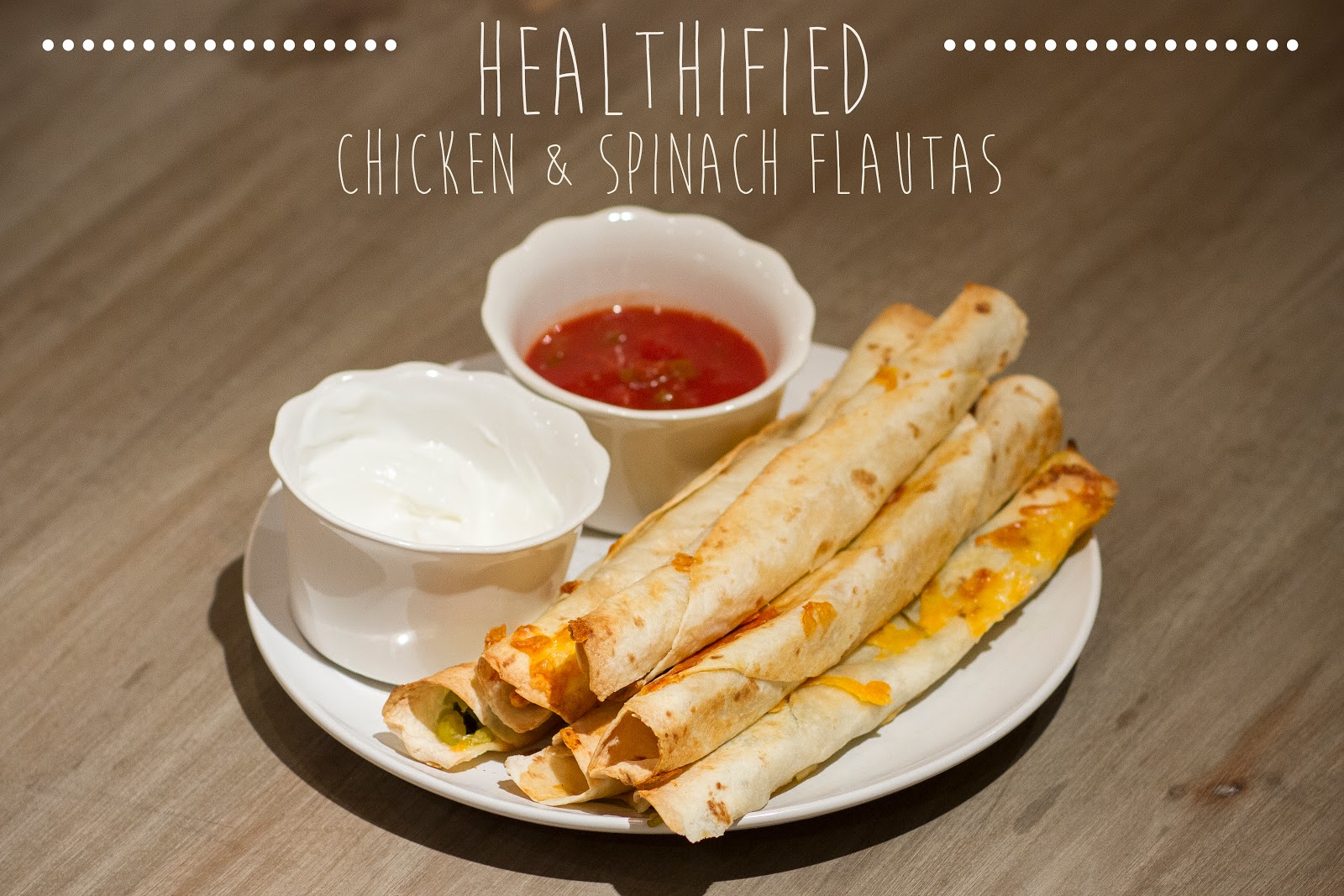 Autumn Klair Healthified Chicken and Spinach Flautas Recipe