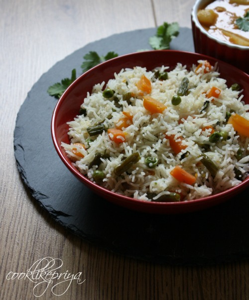 Cook like Priya Veg Pulao without Coconut Milk Mixed Vegetable Pulao