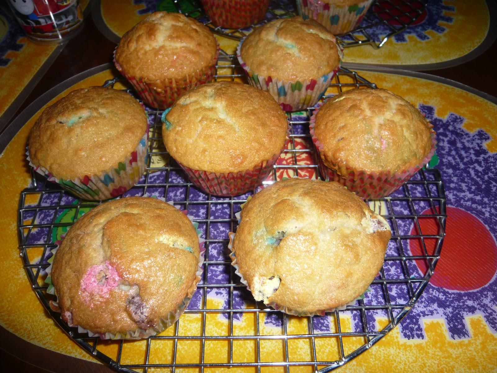 EATING WITH PEBBLES M&M muffins