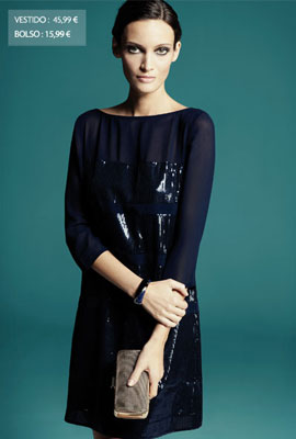 Vestido negro de fiesta Sfera con bolso vestido negro de fiesta Sfera