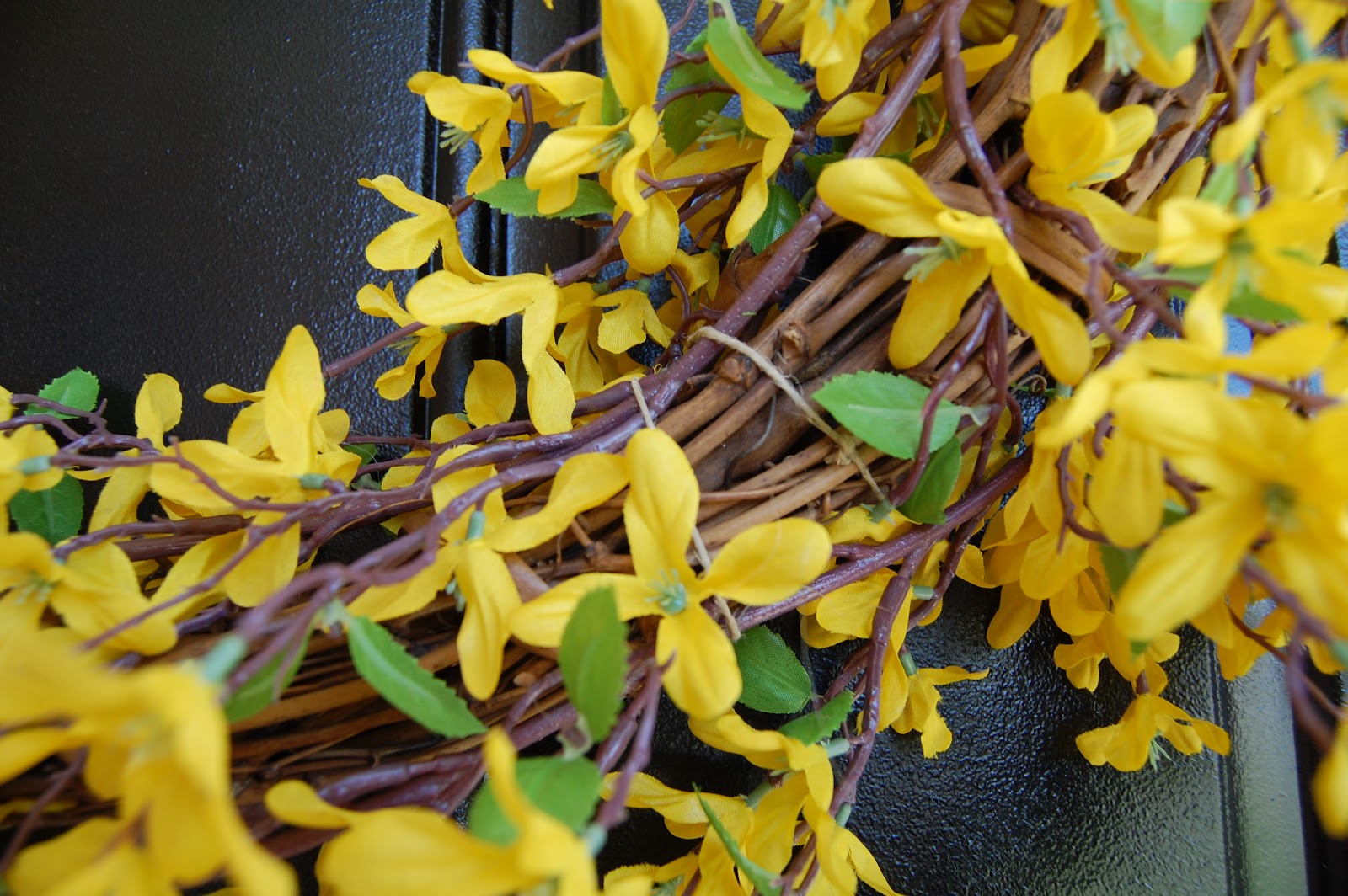 The PolkaDot Umbrella Yellow Floral Wreath Made in just 10 minutes.
