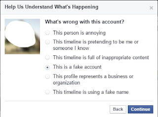 Facebook fake account reporting