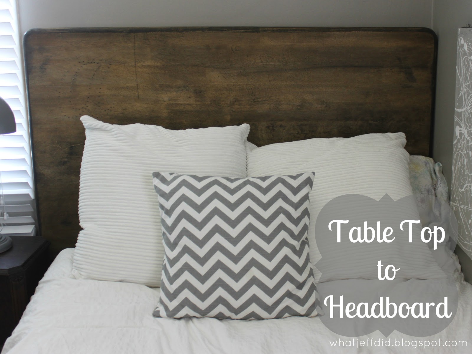 Look What Jeff Did DIY Headboard from Table Top