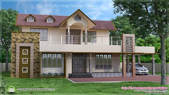 Two storey villa elevation