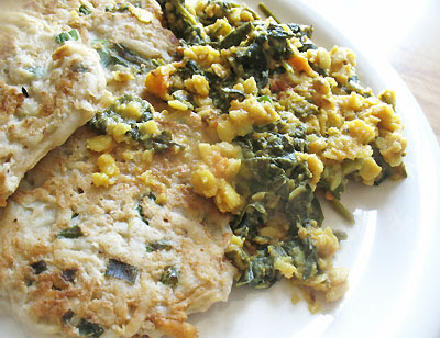 toor dal with spinach