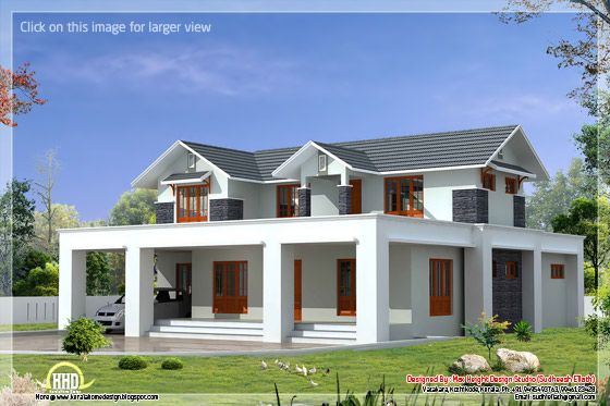 Flat roof mix sloping home design