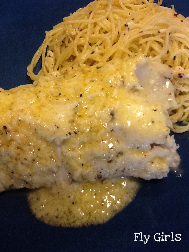Fly Girls Broiled Haddock Parmesan