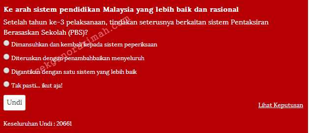pbs dimansuhkan, kami mahu sppbs dimansuhkan, undian sistem pbs