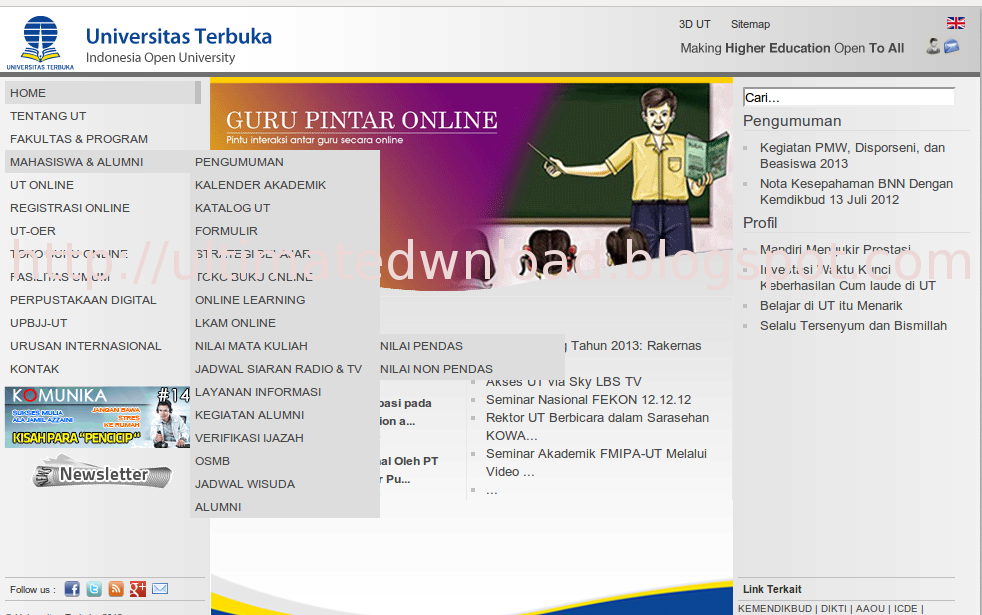 Cara Melihat Nilai UT Universitas Terbuka Secara Online