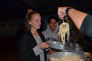 Filling up on pasta Filling up on pasta
