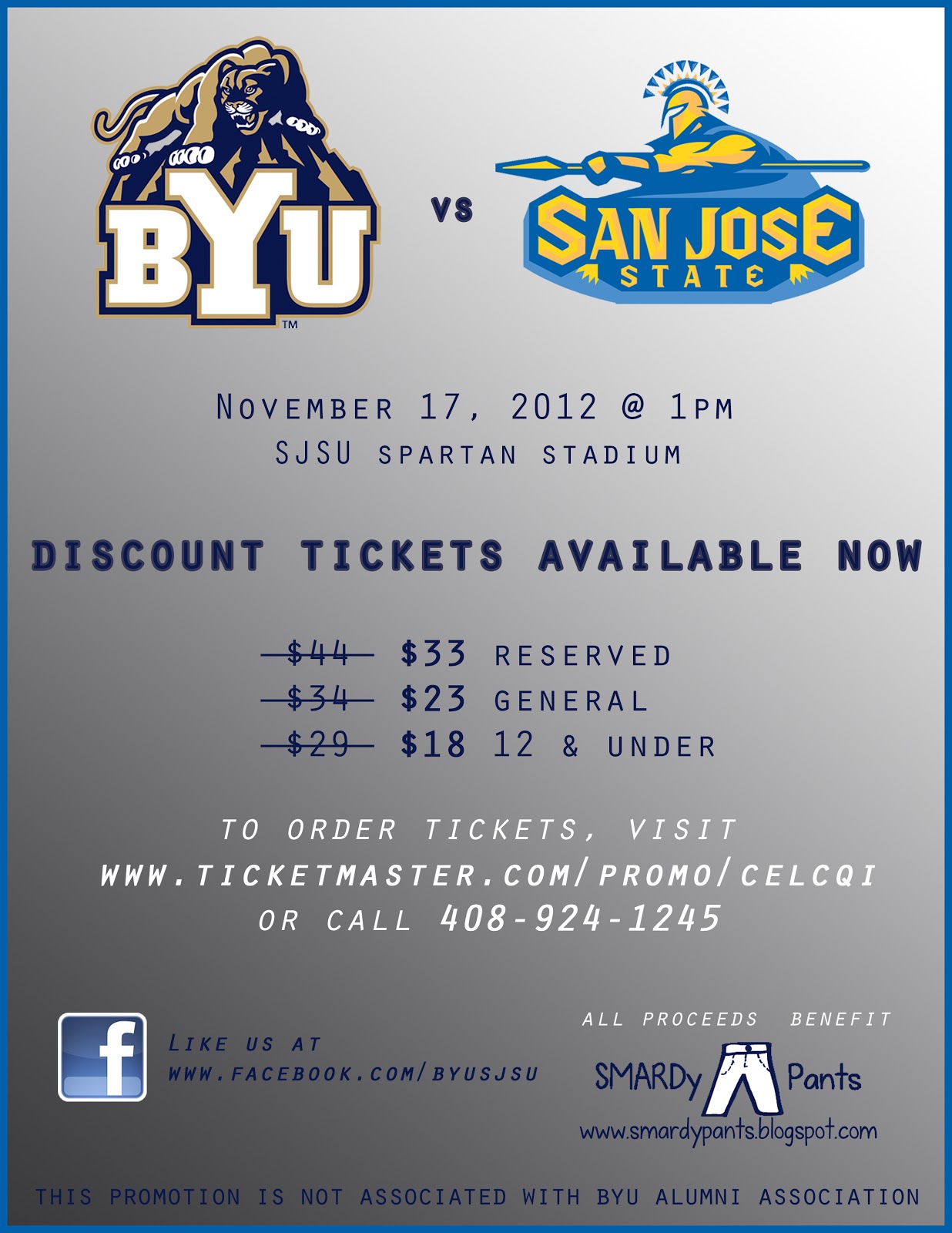 SMARDy Pants BYU vs SJSU Tickets Still Available