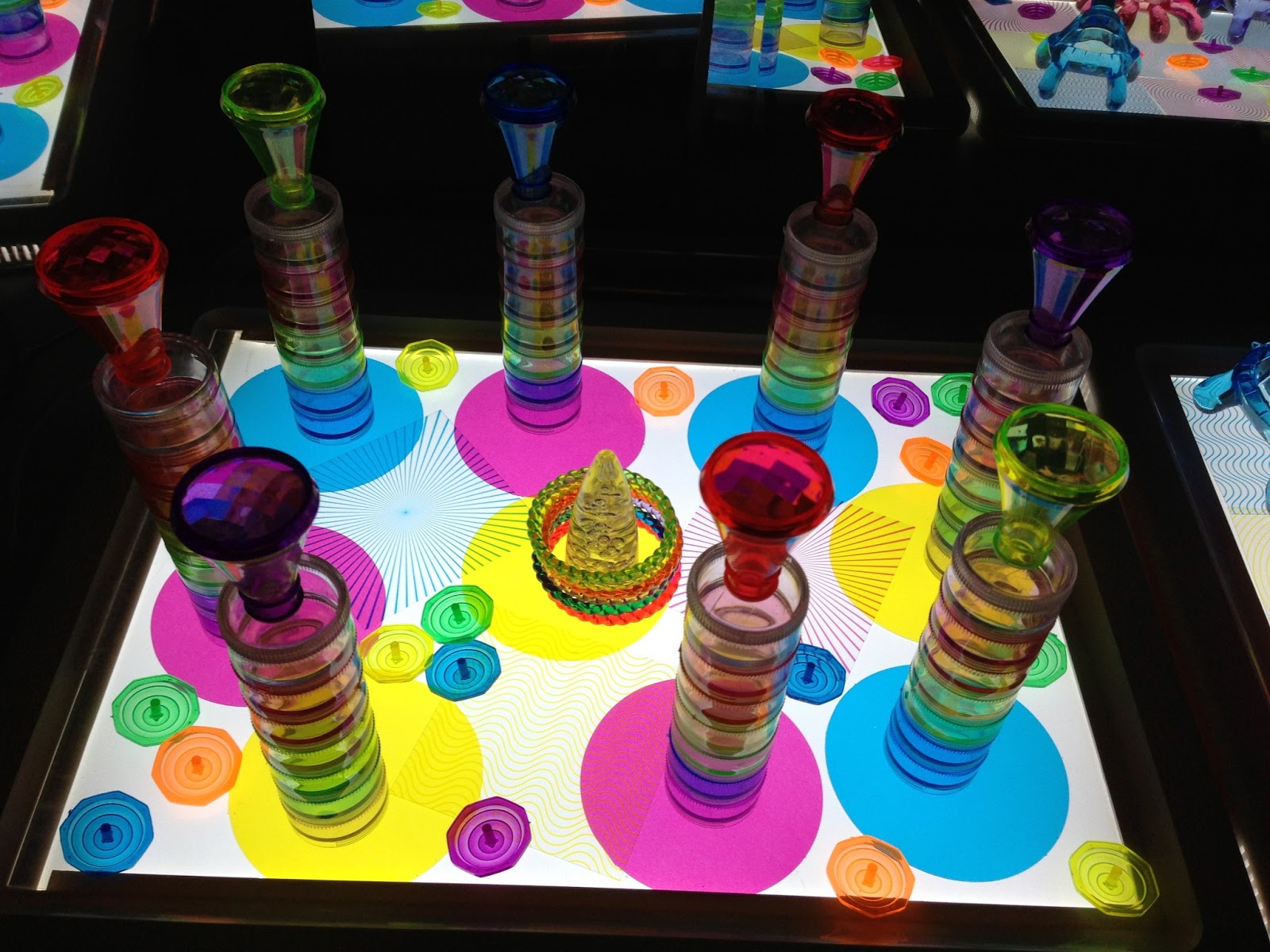 Collages on the light table Homeschool and Light Tables