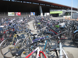 More bicycles than I could count outside the main train station in Zürich, Switzerland.