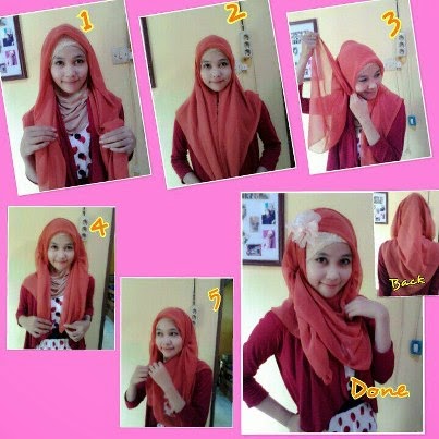 Tutorial model jilbab pasmina brokat