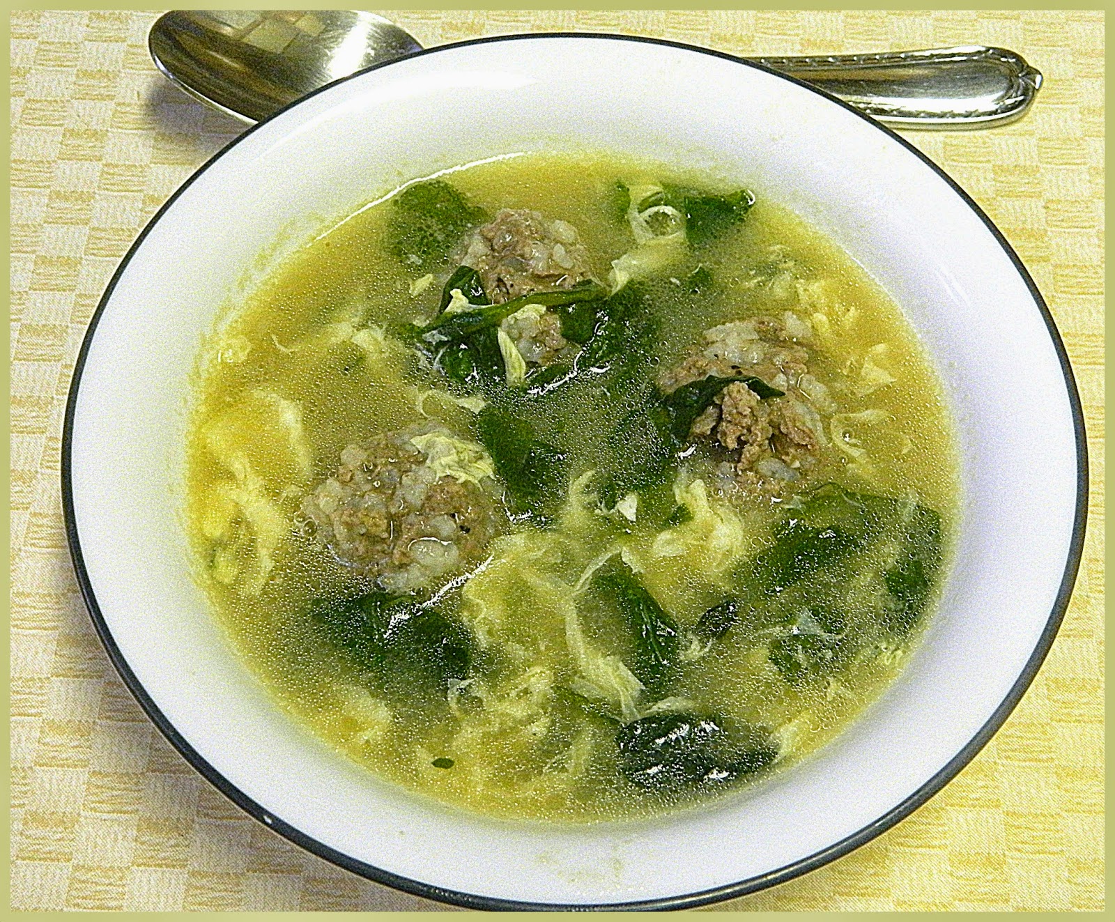Italian Egg Drop Soup with Mini Meatballs