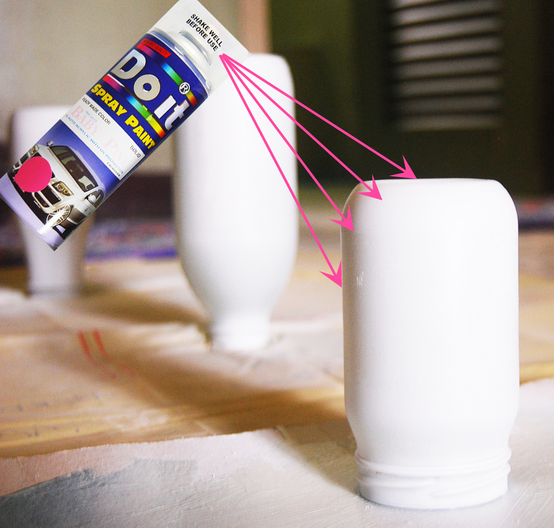 The Pink Doormat Spray Painted Ombre Glass Bottles