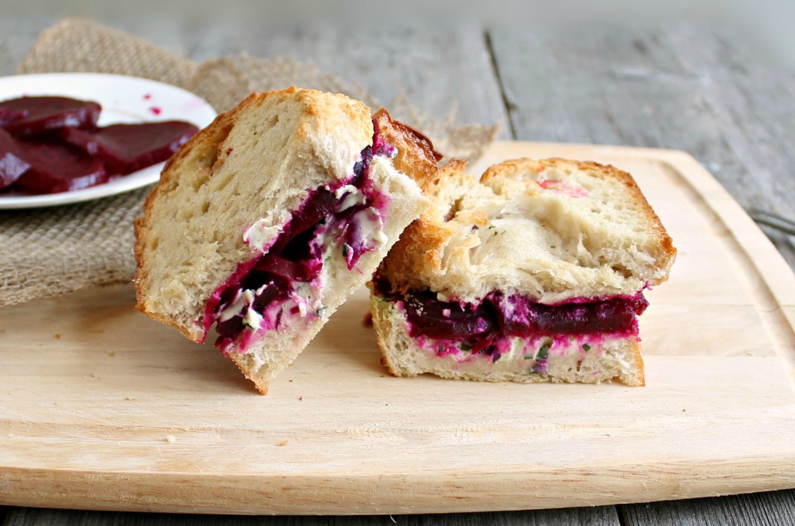 Hungry Couple Roasted Beet & Herbed Goat Cheese Sandwich