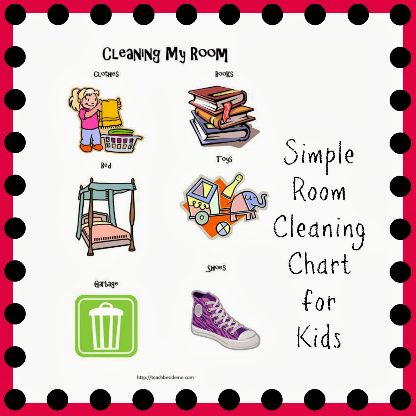 Room Cleaning Chart for Toddlers and Preschoolers - Teach Beside Me