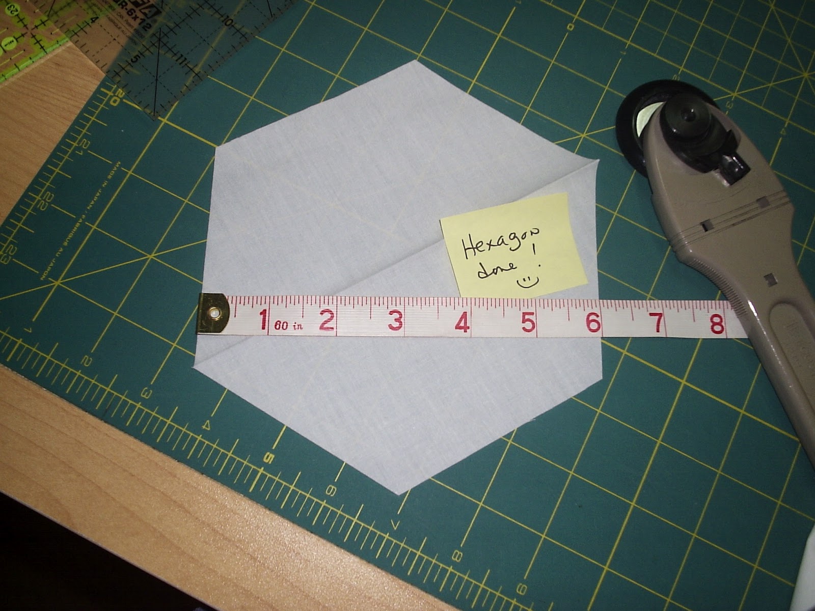 Hexagon Quilting How to cut a perfect hexagon picture tutorial.