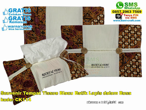 Souvenir Tempat Tissue Blacu Batik Lapis Dalam Busa