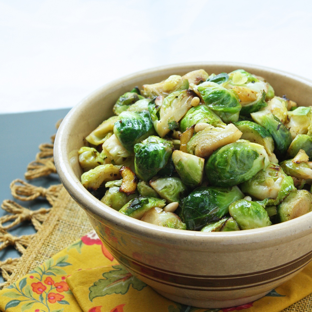 Brussels Sprouts with Lemon and Pine Nuts I Breathe I'm Hungry