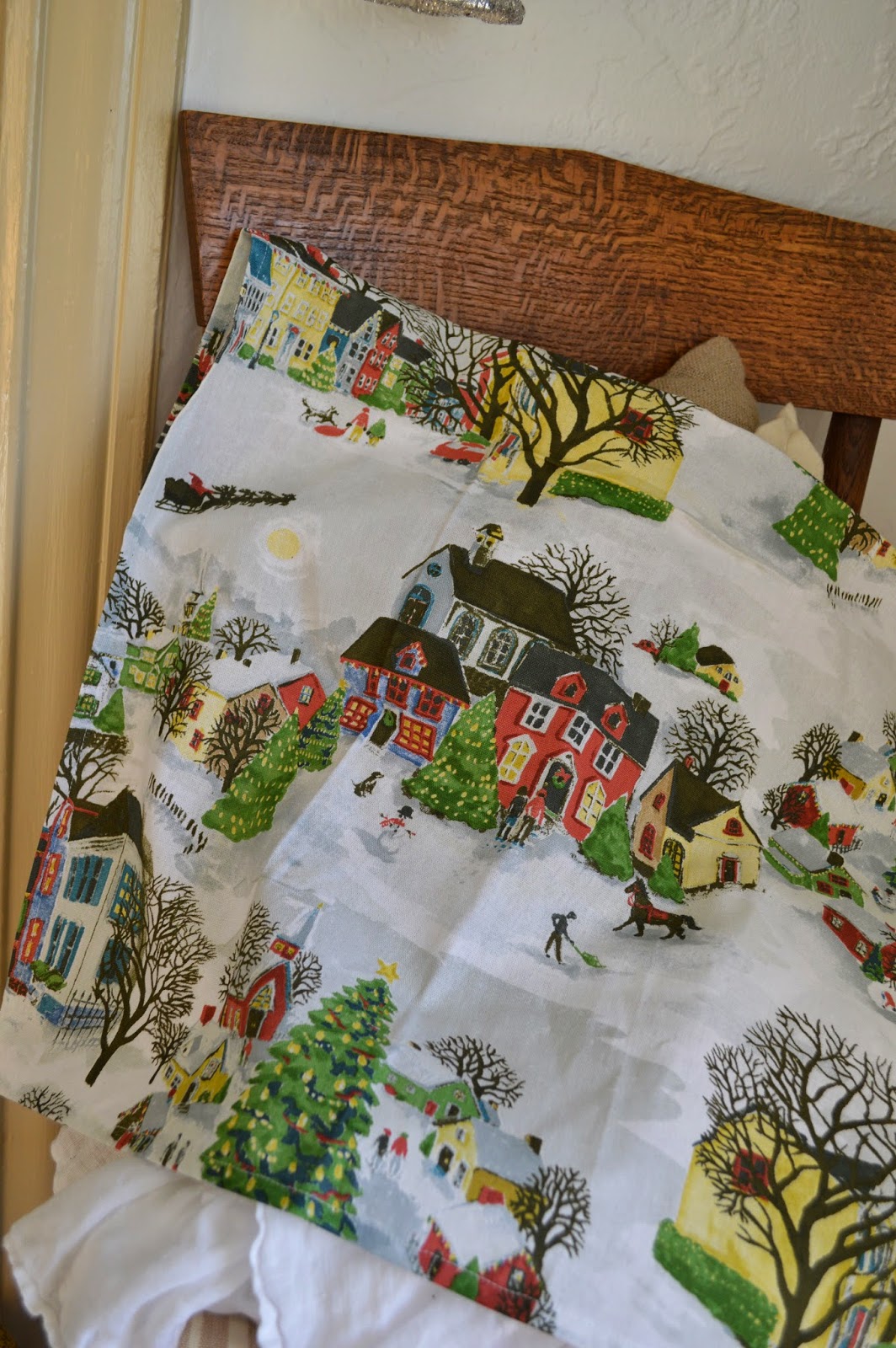 a holiday project my version of pottery barn winter village pillows