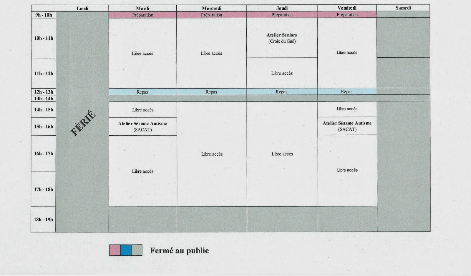 semaine du 14 au 18 juillet 2014