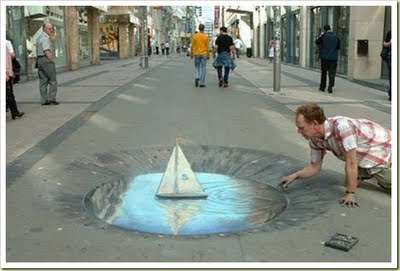 3d painting on roads