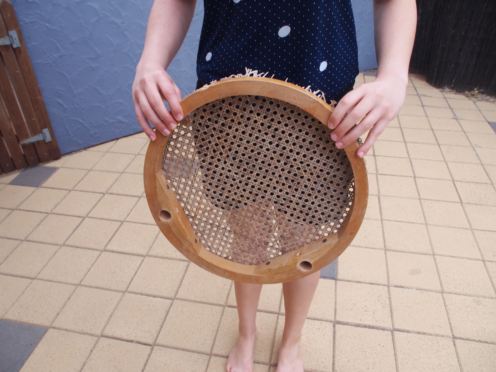 THE THRIFTY CHALLENGE Fixing up a rattan seat.